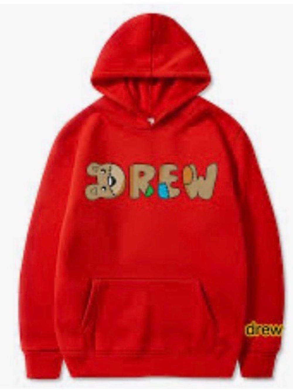 Drew House × Justin Bieber Drew House Teddy Font Hoodie red size med oversize